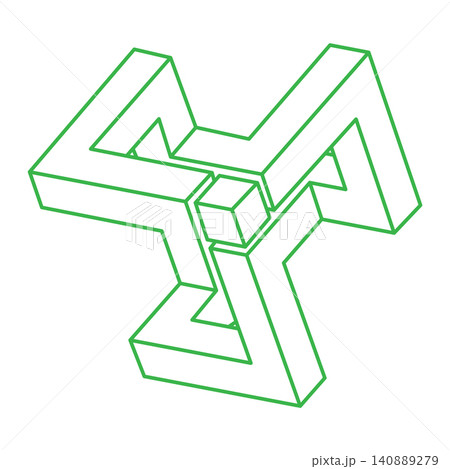 Logo. Impossible shape, optical illusion, vector. Optical art object. Geometric figure. Line art.  140889279