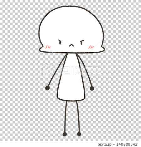 A stick figure standing with an angry face A stick figure standing with an angry face 140889342