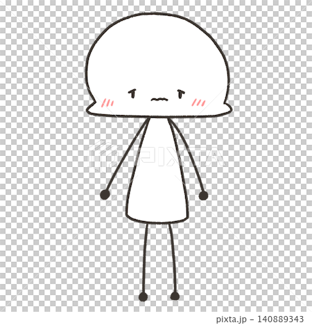 A stick figure standing with a sad face A stick figure standing with a sad face 140889343