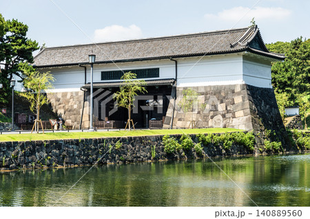 Building view of the Sakurada mon at Imperial Palace Outer Gardens(Kokyo Gaien) in Chiyoda, Tokyo, Japan. which is the largest of the remaining gates of what was Edo Castle. Building view of the Sakurada mon at Imperial Palace Outer Gardens(Kokyo Gaien) in Chiyoda, Tokyo, Japan. which is the largest of the remaining gates of what was Edo Castle. 140889560
