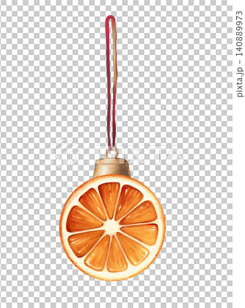Orange slice Christmas ornament hand-drawn illustration Orange slice Christmas ornament hand-drawn illustration 140889973