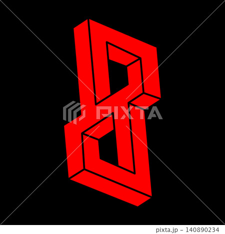 Optical illusion shapes. Logo. Optical art object. Impossible figures. Escher style. Geometry. Optical illusion shapes. Logo. Optical art object. Impossible figures. Escher style. Geometry. 140890234