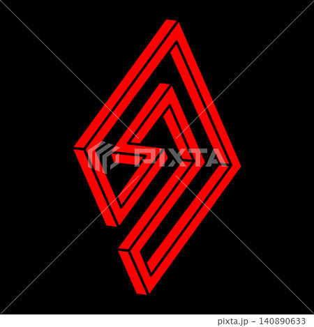 Optical illusion. Impossible shapes. Sacred geometry figures. Abstract eternal geometric objects. Impossible endless outline modern logo. Optical art. Impossible geometry shape on a black background. Optical illusion. Impossible shapes. Sacred geometry figures. Abstract eternal geometric objects. Impossible endless outline modern logo. Optical art. Impossible geometry shape on a black background. 140890633