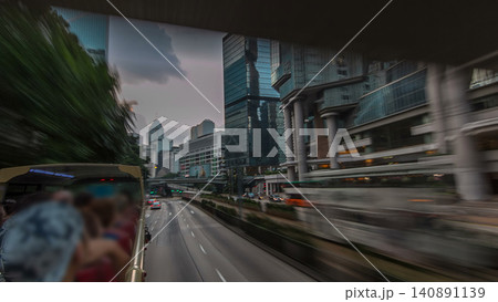 A Hong Kong streets view timelapse from open-top touristic bus during Hong Kong island's touring A Hong Kong streets view timelapse from open-top touristic bus during Hong Kong island's touring 140891139