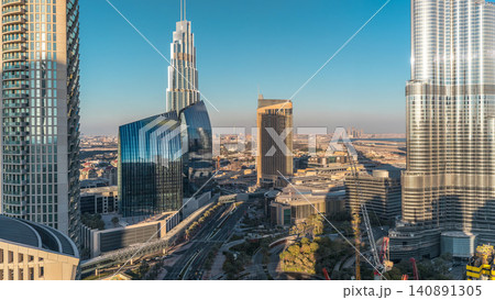 Life city afternoon with high buildings Timelapse Aerial Life city afternoon with high buildings Timelapse Aerial 140891305