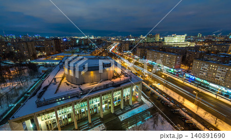 Moscow city Russia skyline aerial panoramic top view day to night timelapse urban winter snow scenery architecture background Moscow city Russia skyline aerial panoramic top view day to night timelapse urban winter snow scenery architecture background 140891690