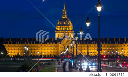 Les Invalides day to night timelapse in Paris, France Les Invalides day to night timelapse in Paris, France 140891711