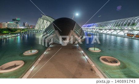 Stunning night timelapse of Valencia's City of Arts and Sciences, Spain. Stunning night timelapse of Valencia's City of Arts and Sciences, Spain. 140891743