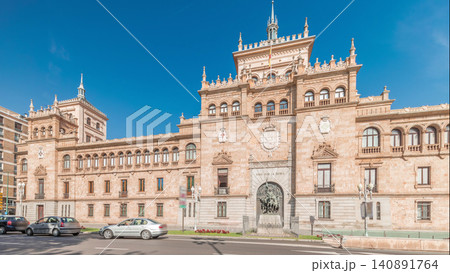 Cavalry Academy timelapse panorama in Plaza de Zorrilla, Valladolid, Spain 140891764