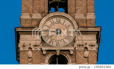 Clock tower on Neo classic museums buildings timelapse Clock tower on Neo classic museums buildings timelapse 140891860