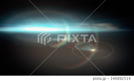 Vibrant light flare and lens reflection against a dark background Vibrant light flare and lens reflection against a dark background 140892514