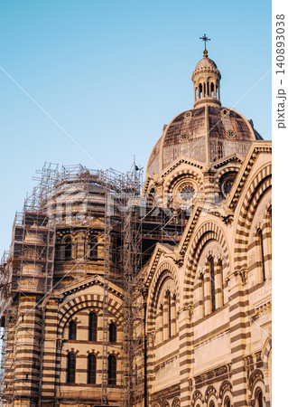 Marseille cathedral restoration: historic architecture undergoing renovation 140893038