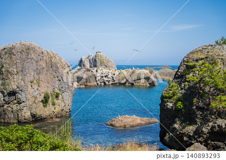 「青森県」初夏の種差海岸の風景「深久保漁港」 八戸市 「青森県」初夏の種差海岸の風景「深久保漁港」 八戸市 140893293