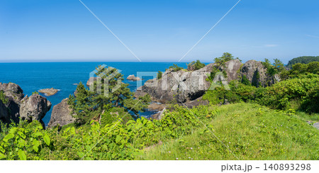 「青森県」初夏の種差海岸の風景「深久保漁港」 八戸市 「青森県」初夏の種差海岸の風景「深久保漁港」 八戸市 140893298