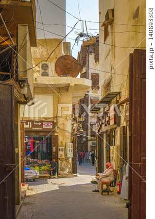 Jeddah, Saudi Arabia - Mar 08 2023, panoramic views of the streets of the old city of Jeddah, Saudi Arabia Jeddah, Saudi Arabia - Mar 08 2023, panoramic views of the streets of the old city of Jeddah, Saudi Arabia 140893308