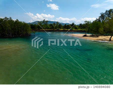 Aerial view of sea beach sand background Aerial view of sea beach sand background 140894080