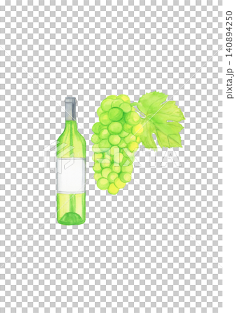 手繪水彩插圖,描繪了白葡萄、葉子和白葡萄酒瓶,白色背景,葡萄酒主題材料。 手繪水彩插圖,描繪了白葡萄、葉子和白葡萄酒瓶,白色背景,葡萄酒主題材料。 140894250