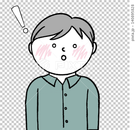 何かに気づいた男性人物イラスト 140895828