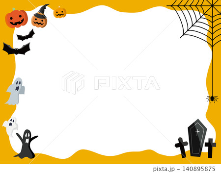 ハロウィン背景フレームシリーズ 横長縁飾り ハロウィン背景フレームシリーズ 横長縁飾り 140895875