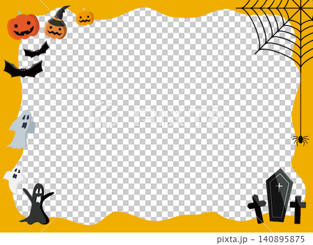 ハロウィン背景フレームシリーズ 横長縁飾り ハロウィン背景フレームシリーズ 横長縁飾り 140895875