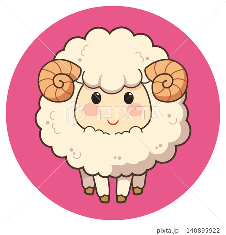 かわいい羊のイラスト素材 かわいい羊のイラスト素材 140895922