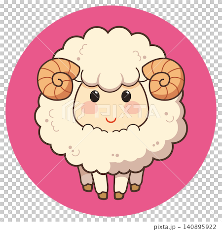 かわいい羊のイラスト素材 かわいい羊のイラスト素材 140895922