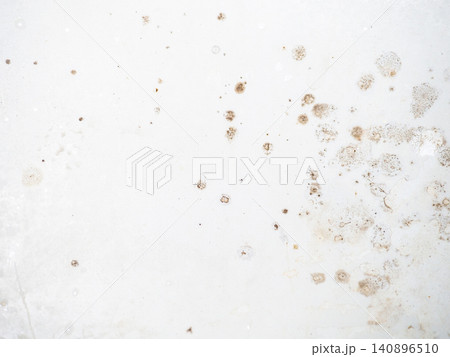 Mold on the enamel in the bathroom. Mold spores in the bathroom. Black dots on a white background. The problem of everyday life. The need for a cleaning product. Mold on the enamel in the bathroom. Mold spores in the bathroom. Black dots on a white background. The problem of everyday life. The need for a cleaning product. 140896510