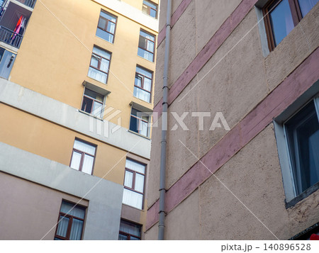 Facade of buildings in Batumi. Housing of local people in Georgia Facade of buildings in Batumi. Housing of local people in Georgia 140896528