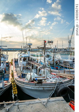 Fishing boats at Jeju's Dodu Port Fishing boats at Jeju's Dodu Port 140896741
