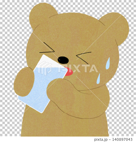 Illustration of a bear drinking water Illustration of a bear drinking water 140897043