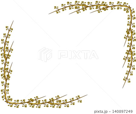 Elegant golden floral border frame ornament isolated on white background. Elegant golden floral border frame ornament isolated on white background. 140897249