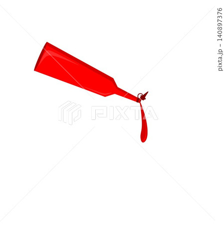 Pouring Red Hot Sauce from Squeeze Bottle Vector Illustration Isolated on White Background Pouring Red Hot Sauce from Squeeze Bottle Vector Illustration Isolated on White Background 140897376