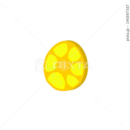 Single fresh yellow lemon slice vector illustration isolated on white background 140897387