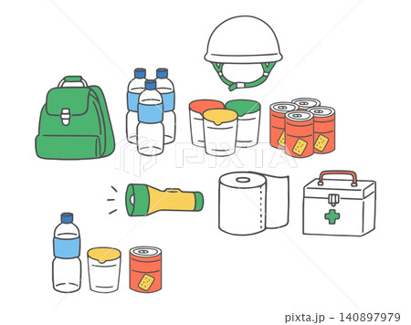 防災用品セットイラスト 140897979