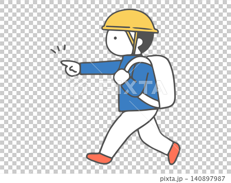 避難方向を示す人物 防災・避難誘導 シンプルイラスト 避難方向を示す人物 防災・避難誘導 シンプルイラスト 140897987