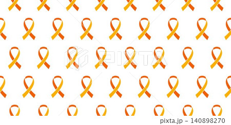 Orange Ribbon Awareness Seamless Background Orange Ribbon Awareness Seamless Background 140898270