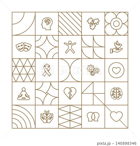 mental health awareness line art gold mental health awareness line art gold 140898346