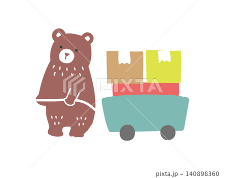 荷物を運ぶくまイラスト 140898360