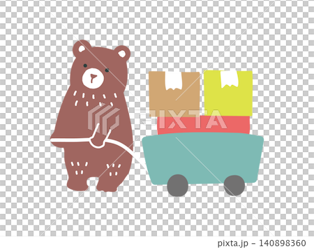 Illustration of a bear carrying luggage 140898360