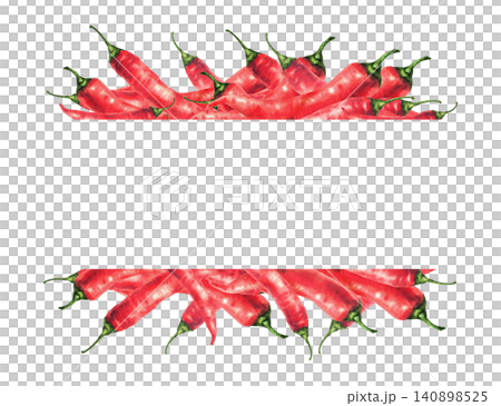 Red chili pepper rectangular frame. Watercolor hand drawn illustration. Spice ingredient, hot chilli condiment. Spicy vegetables for food label template, sauces, recipe. Isolated on white background. Red chili pepper rectangular frame. Watercolor hand drawn illustration. Spice ingredient, hot chilli condiment. Spicy vegetables for food label template, sauces, recipe. Isolated on white background. 140898525