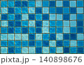 Blue swimming pool tiles with water ripple texture 140898676