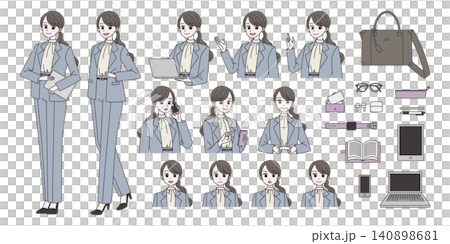 Illustration set for female sole proprietors 140898681