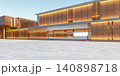 3d rendering modern building exterior design with golden illumination 140898718