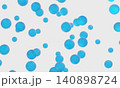 3d rendering blue spheres floating abstractly against white background 140898724