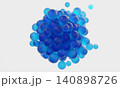 3d rendering blue spheres forming cluster structure on white background 140898726