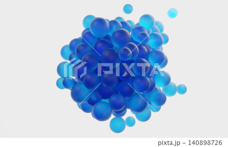 3d rendering blue spheres forming cluster structure on white background 3d rendering blue spheres forming cluster structure on white background 140898726