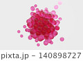 3d rendering abstract cluster of red pink spheres floating 140898727