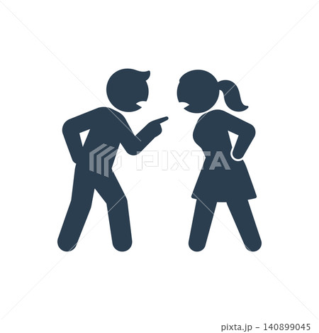 Couple Arguing And Blaming Icon Couple Arguing And Blaming Icon 140899045