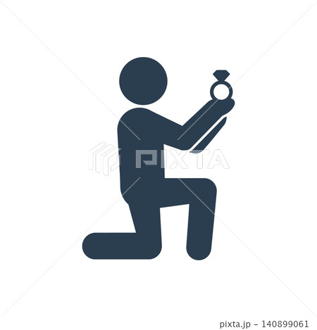Intimate Marriage Proposal Concept icon Intimate Marriage Proposal Concept icon 140899061