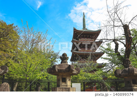 April 25 2026 Three Story Japanese Pagoda, Ueno Toshogu Shrine April 25 2026 Three Story Japanese Pagoda, Ueno Toshogu Shrine 140899374